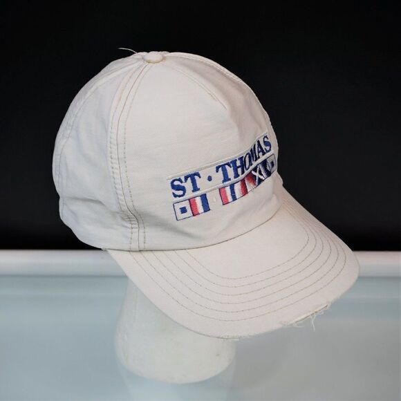 Vintage St Thomas Maritime Signal Flags Trucker Cap Snapback Distressed Hat - Picture 5 of 7